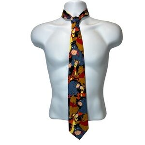 Vintage Men Disney Winnie the Pooh Neck Tie with Eeyore and Tigger Collectible